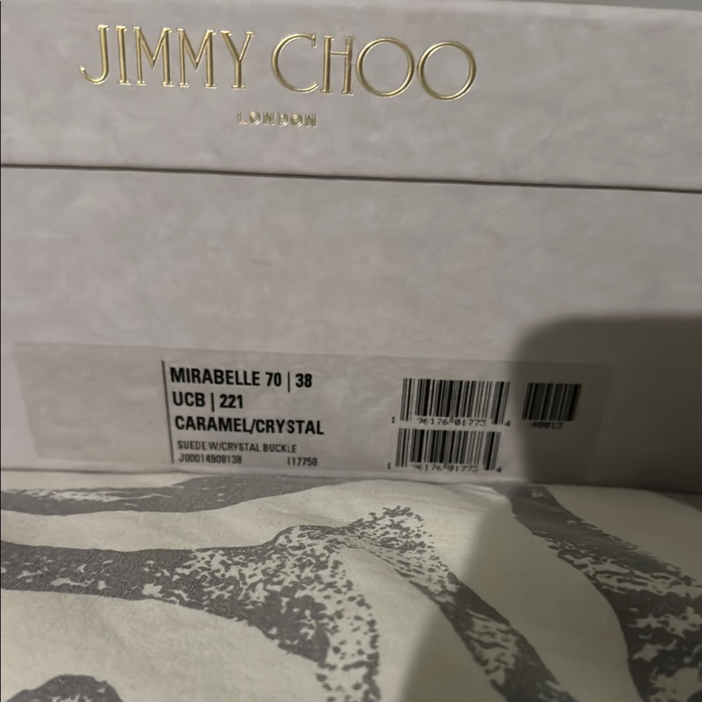 Jimmy Choo Caramel Suede Shoes with Crystal Buckle